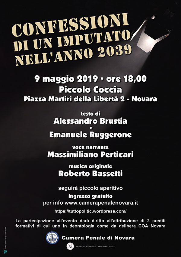 Confessioni di un imputato nell'anno 2039. Confessioni di un imputato nell'anno 2039.