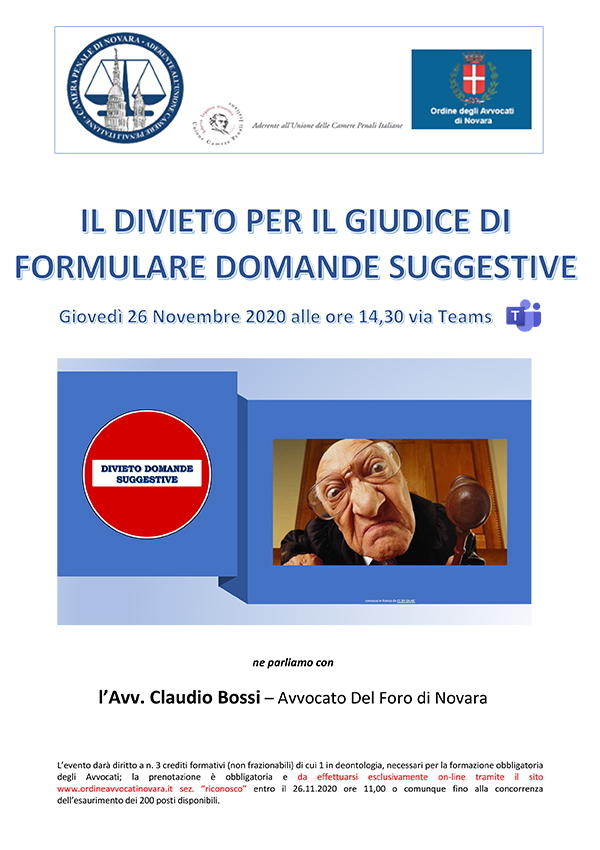Il divieto per il giudice di formulare domande sugegstive. Il divieto per il giudice di formulare domande sugegstive.